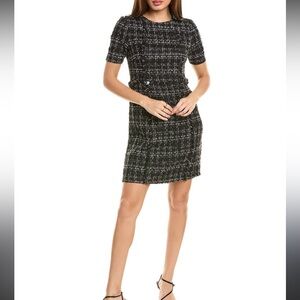 Nanette Lepore black and white tweed sheath dress size 4